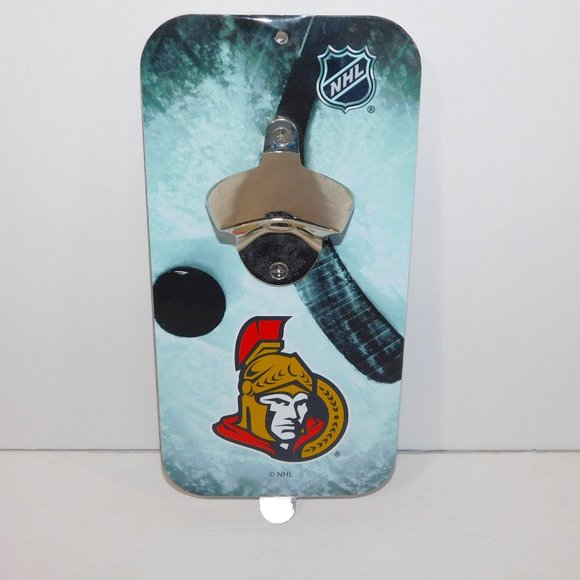 NHL Ottawa Senators Magnetic Fridge or Wall Mount Beer Bottle Opener 5" x 10" - Picture 1 of 8